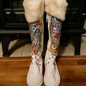 ED HARDY BOOTS (SIZE 5)